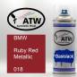 Preview: BMW, Ruby Red Metallic, 018: 400ml Sprühdose, von ATW Autoteile West.